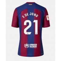 Fotbalové Dres Barcelona Frenkie de Jong #21 Dámské Domácí 2023-24 Krátký Rukáv